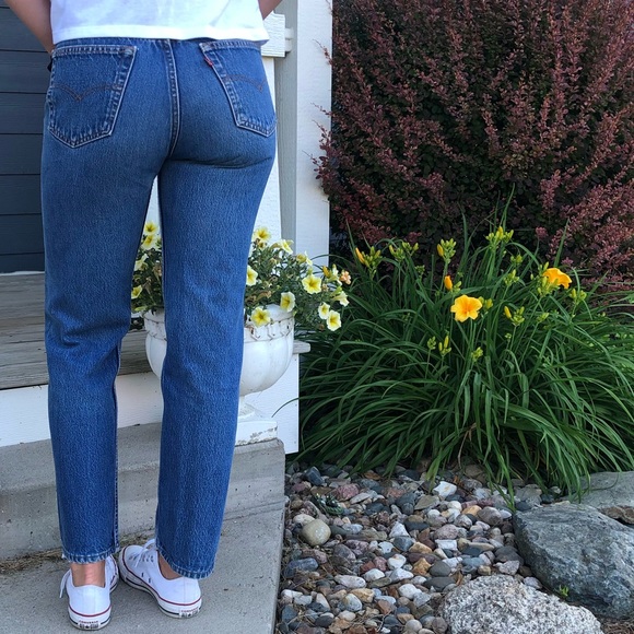 Vintage 501 Levi’s red tab button fly high rise straight leg made in USA - Picture 4 of 15